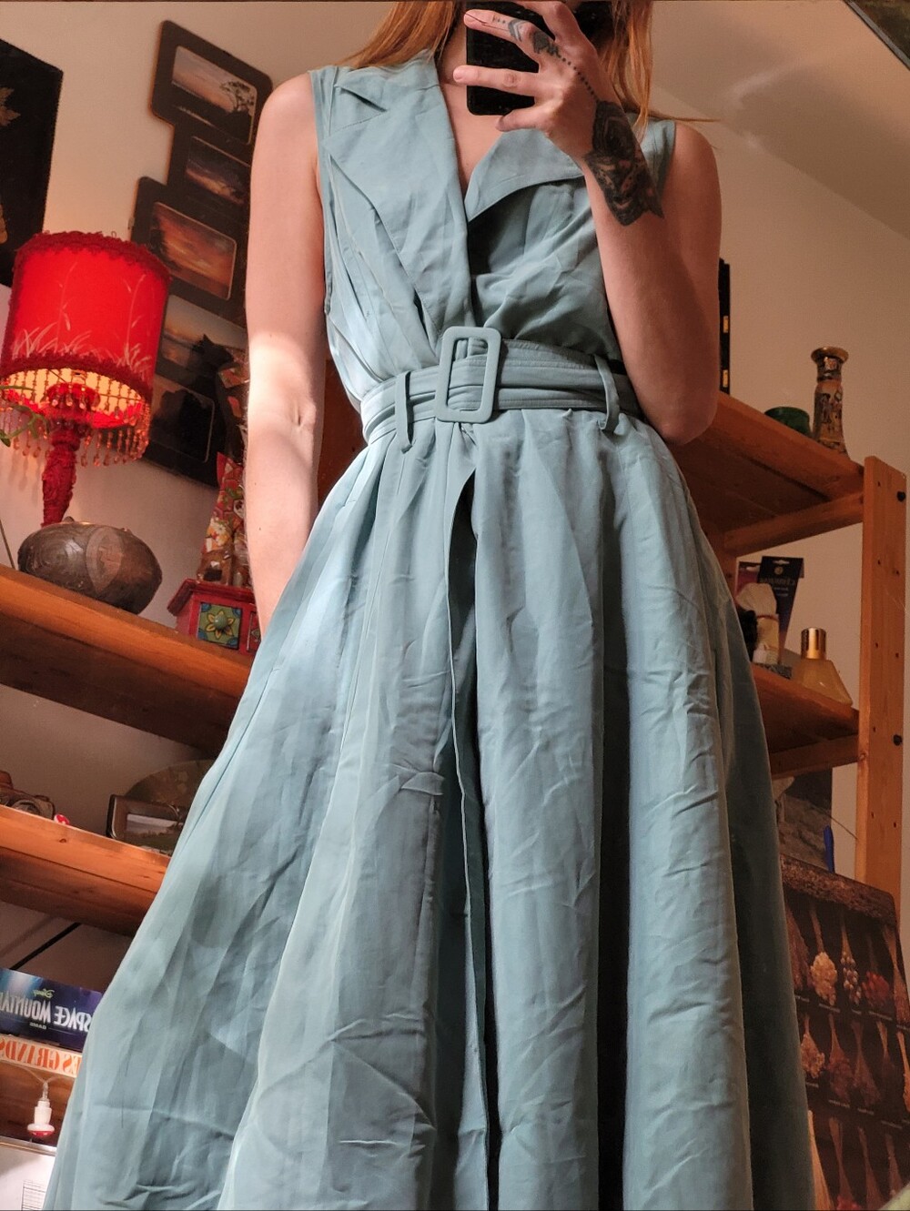 Free People Wrap Belted Teal Maxi Dress - Size M